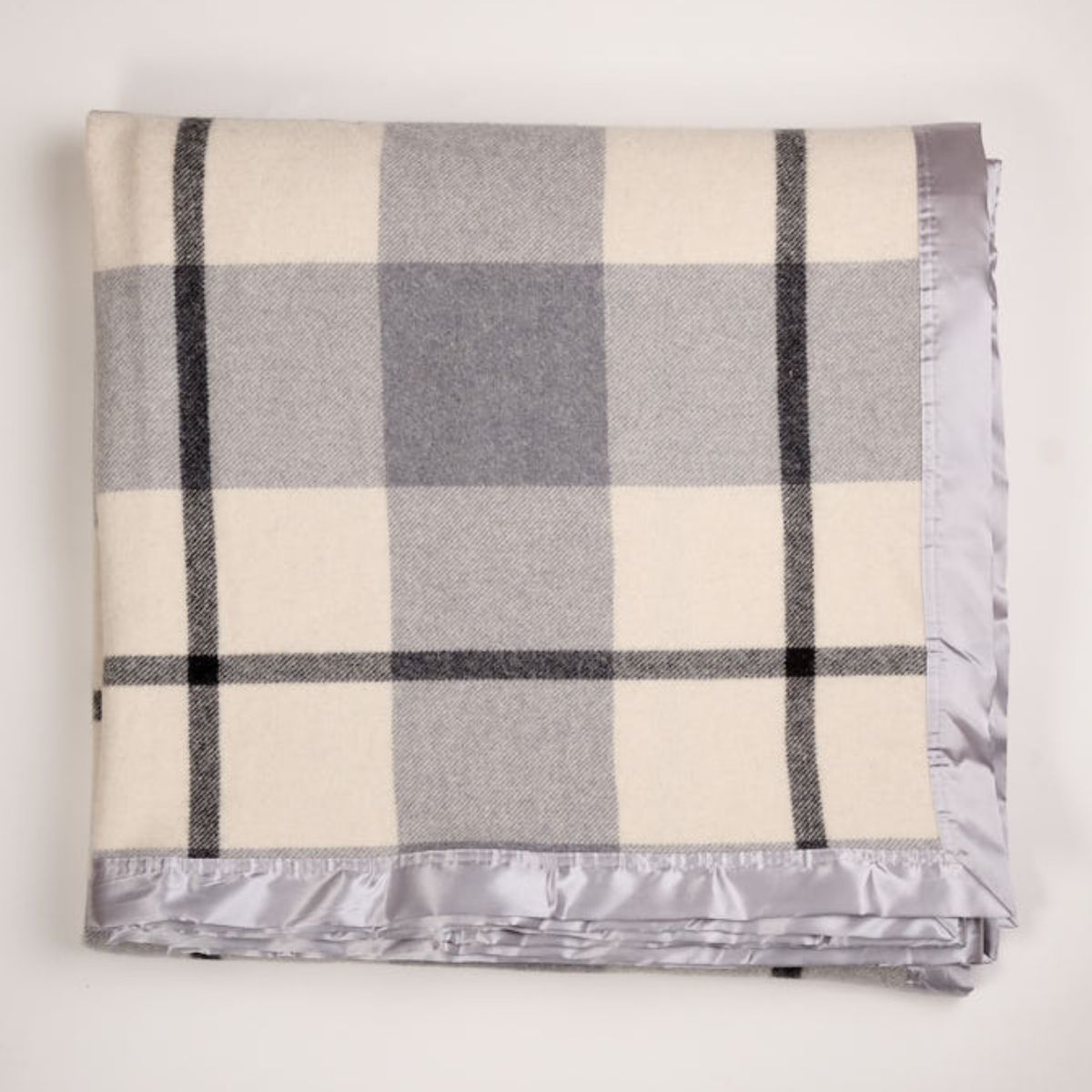 Essential Merino Wool Baby Blanket Check B