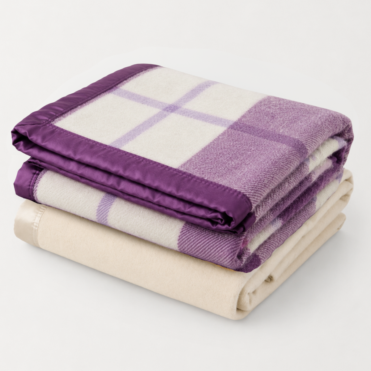 Essential Merino Wool Blanket Cream Set - 2 Pack