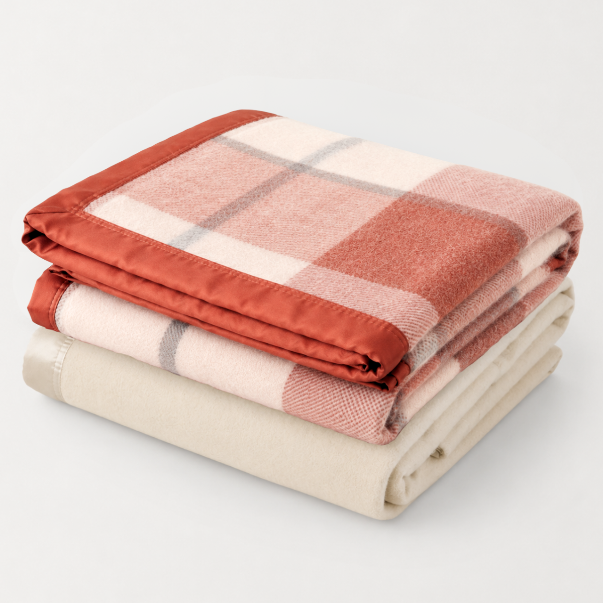 Essential Merino Wool Blanket Cream Set - 2 Pack