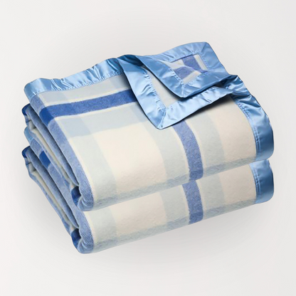 Essential Merino Wool Baby Blanket Check B - 2 Pack