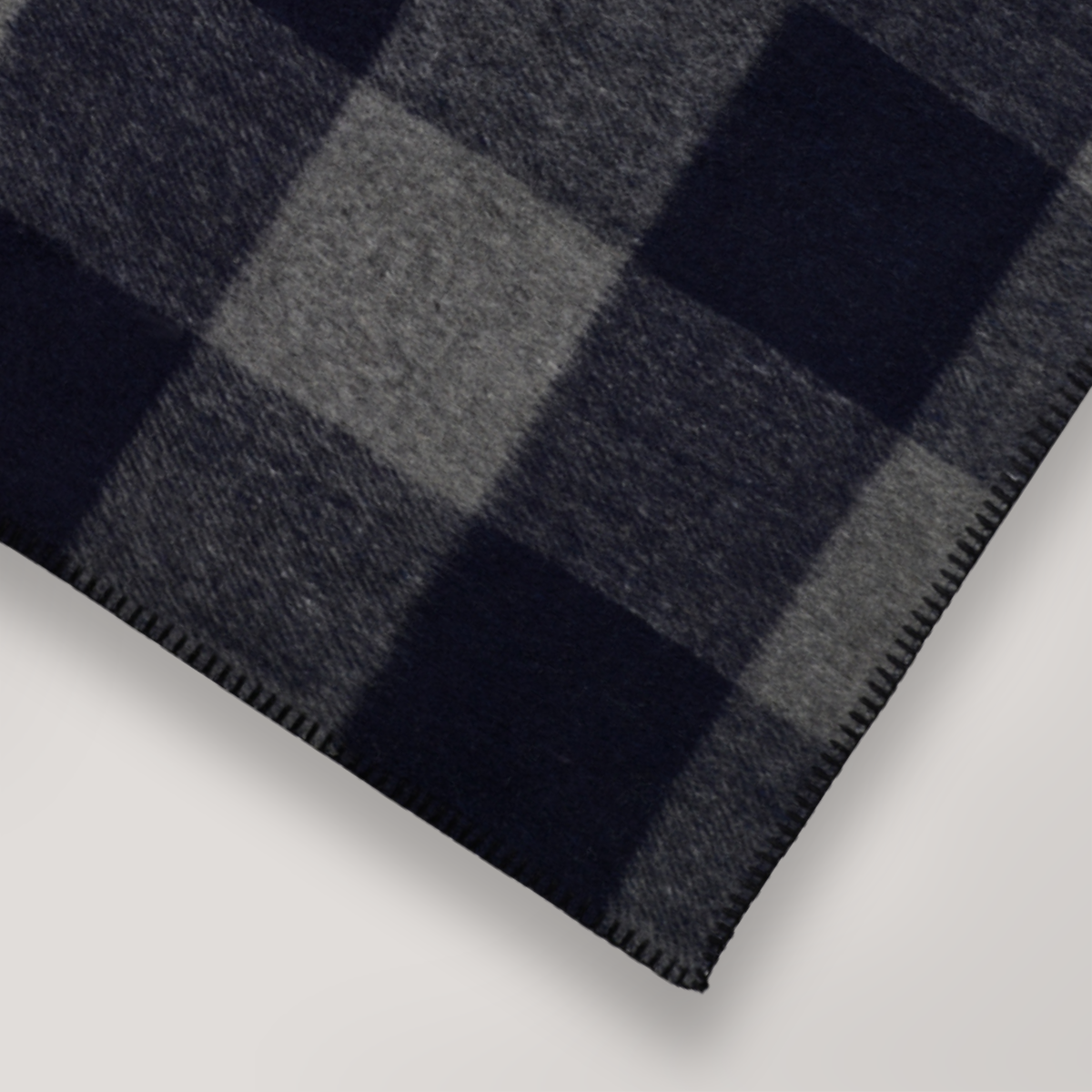 Swagman Lap Blanket Block Check Blanket Stitch