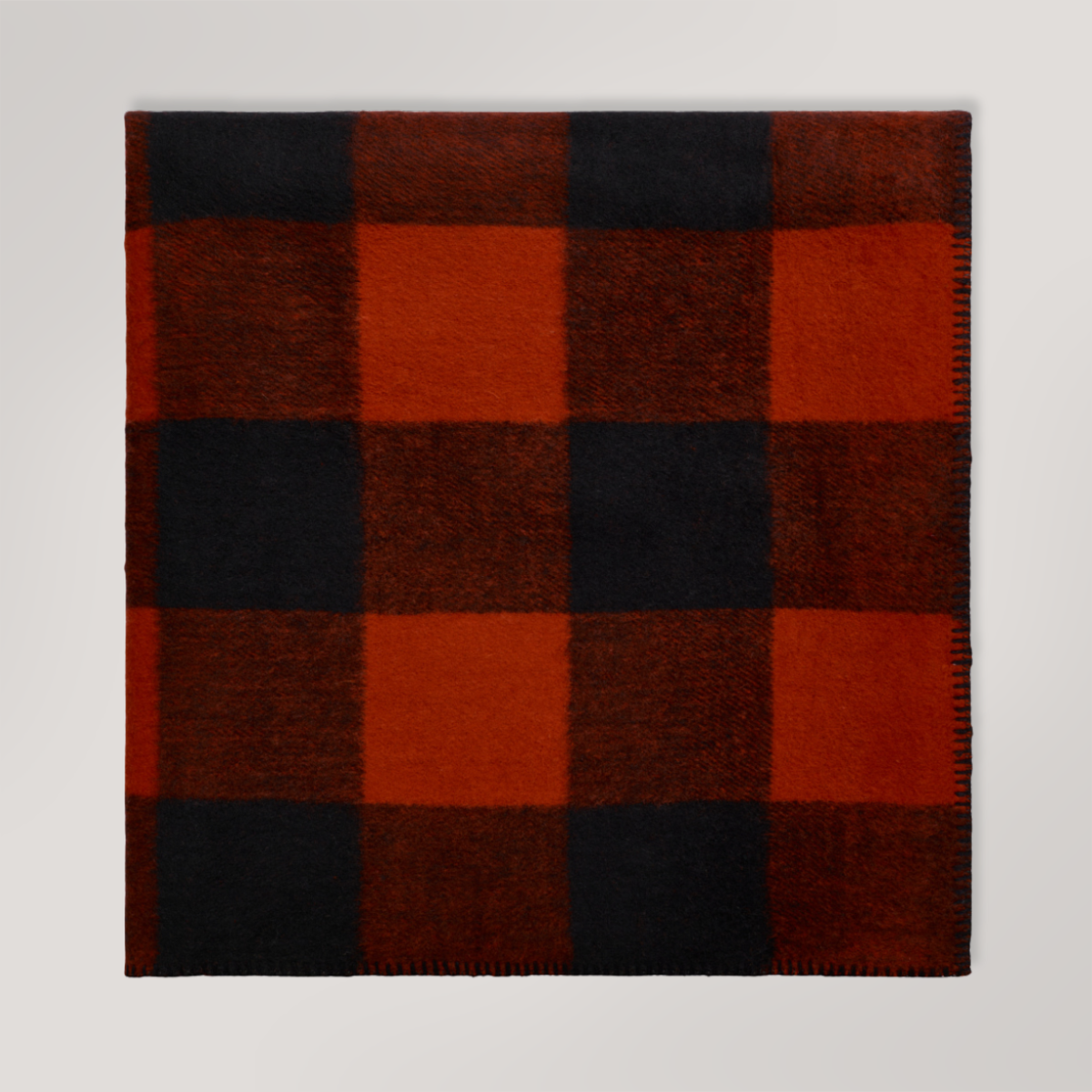 Swagman Lap Blanket Block Check Blanket Stitch