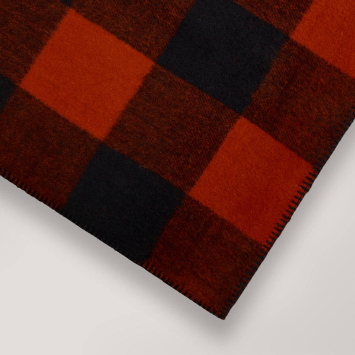Swagman Lap Blanket Block Check Blanket Stitch