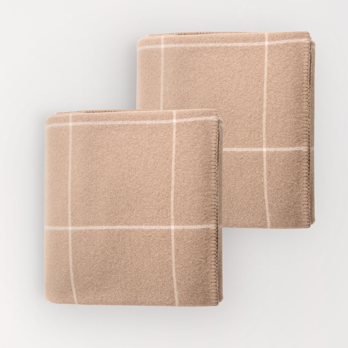 Fine Merino Wool Blanket Check - 2 Pack