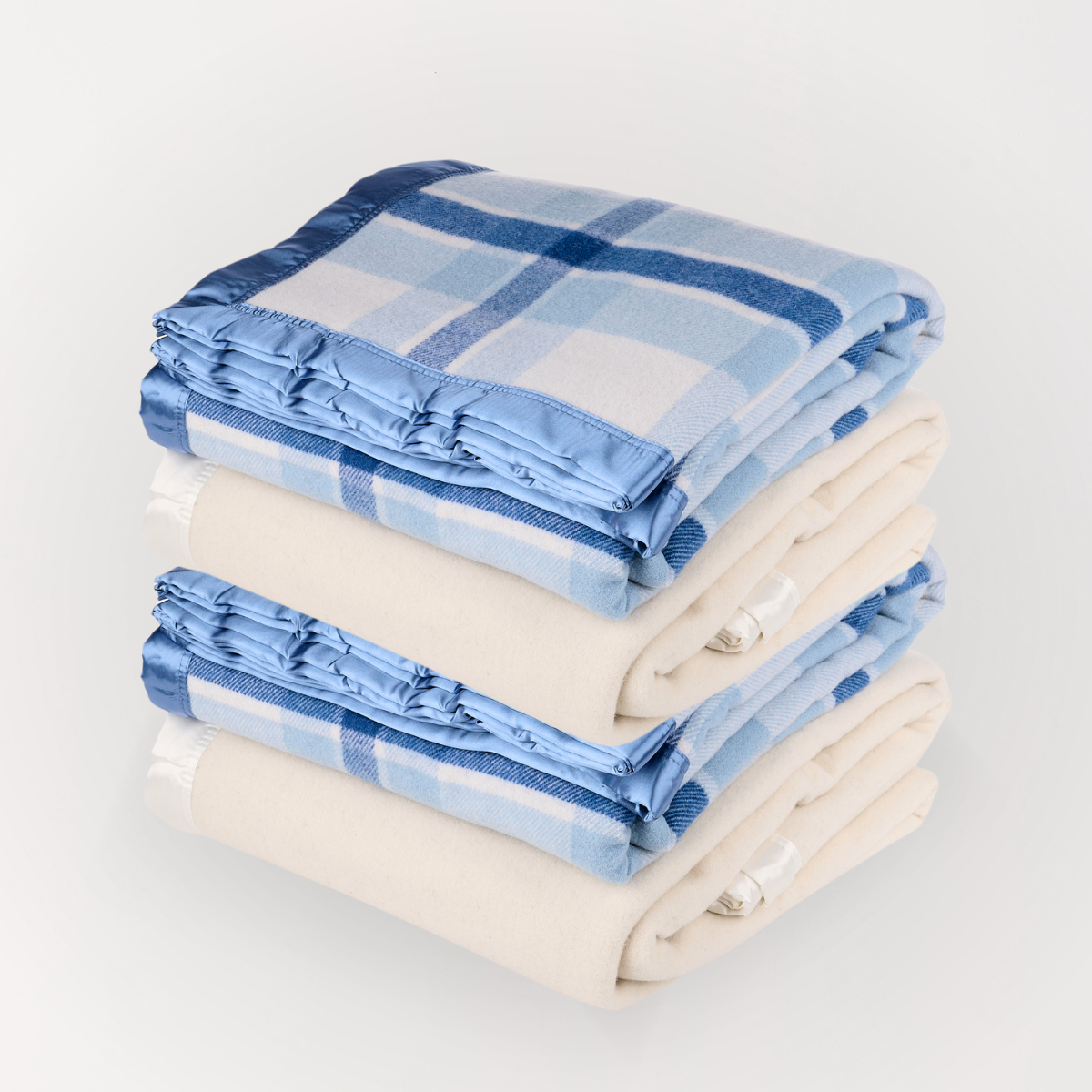 Essential Merino Wool Blanket Cream Set - 4 Pack