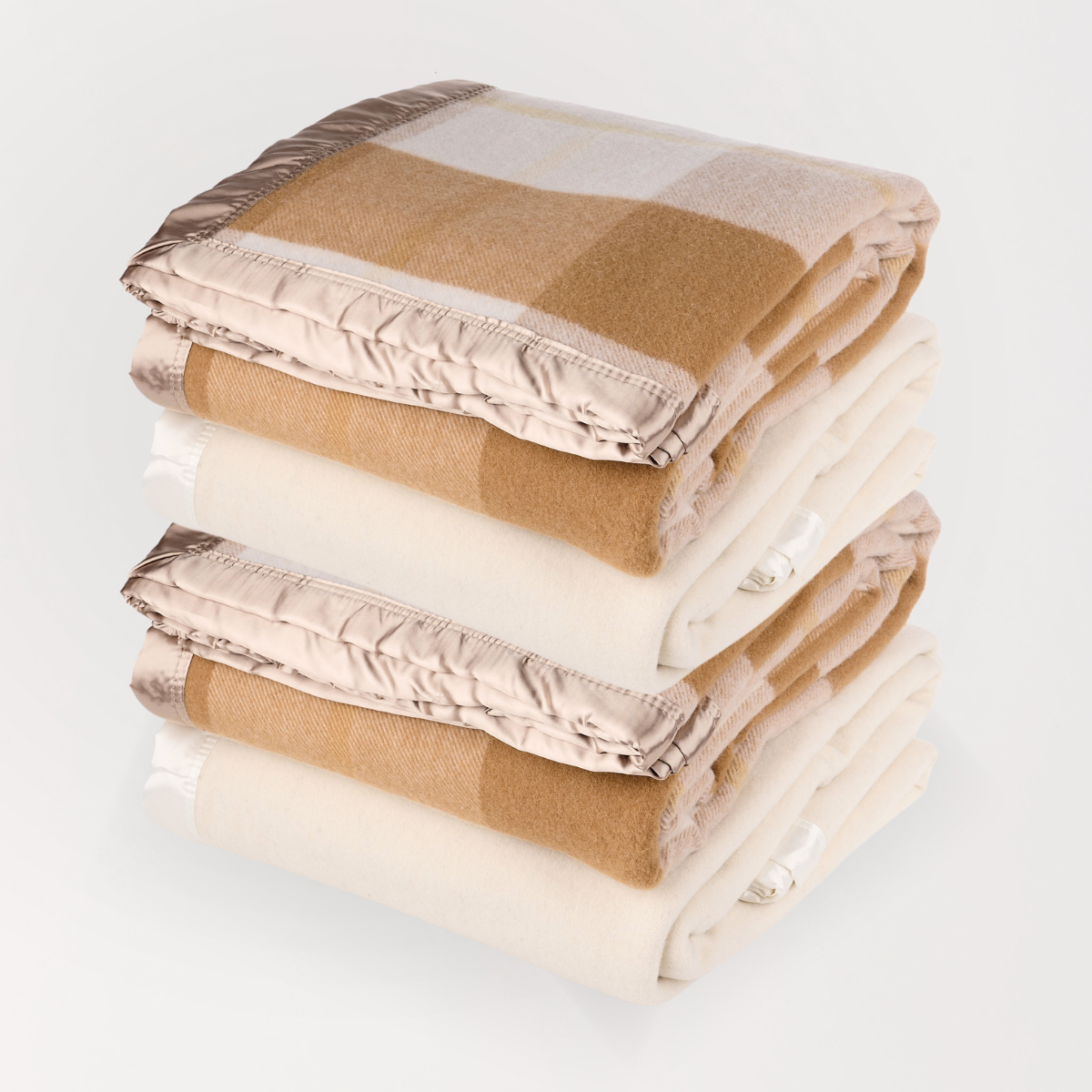 Essential Merino Wool Blanket Cream Set - 4 Pack