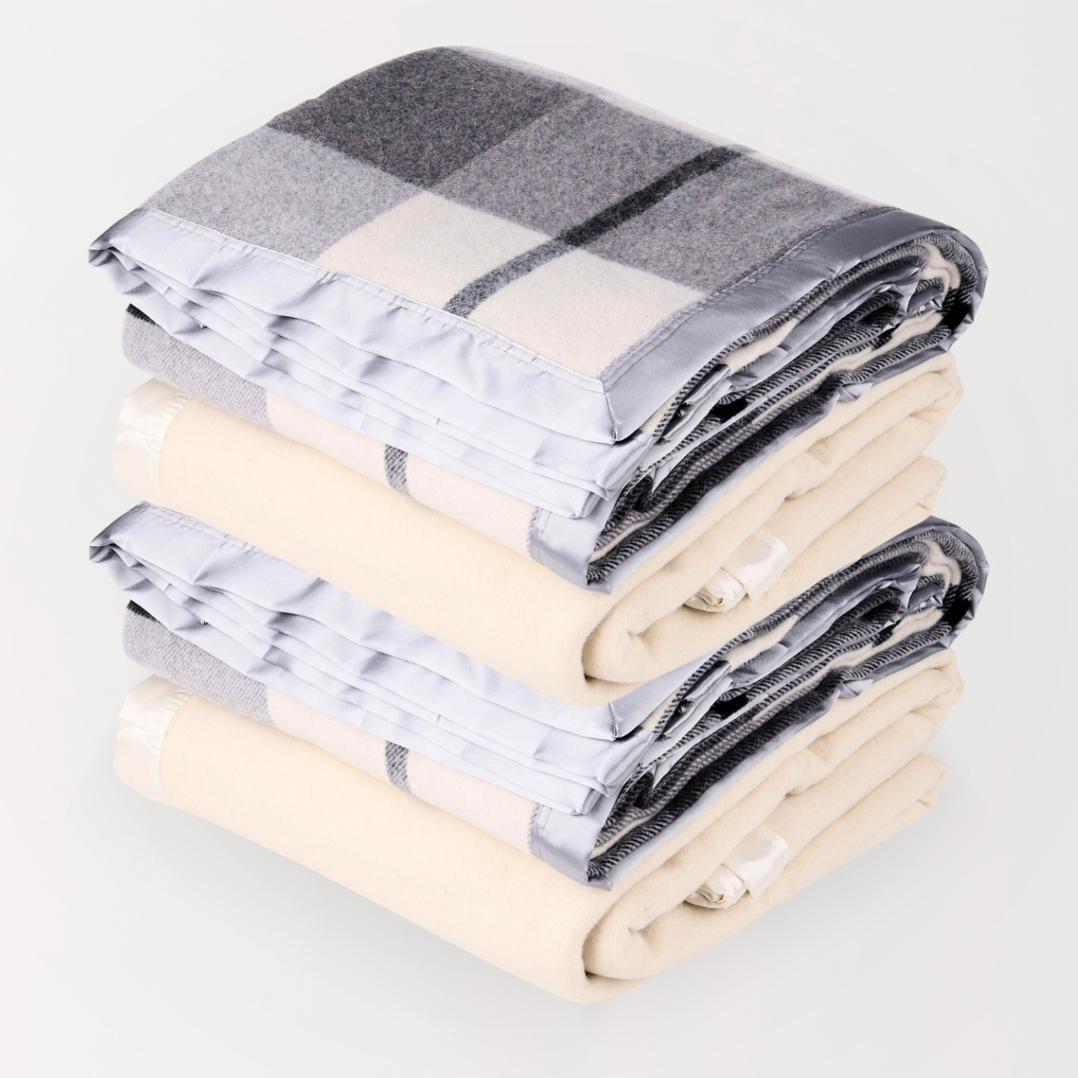 Essential Merino Wool Blanket Cream Set - 4 Pack