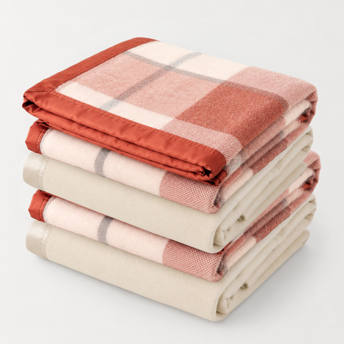 Essential Merino Wool Blanket Cream Set - 4 Pack