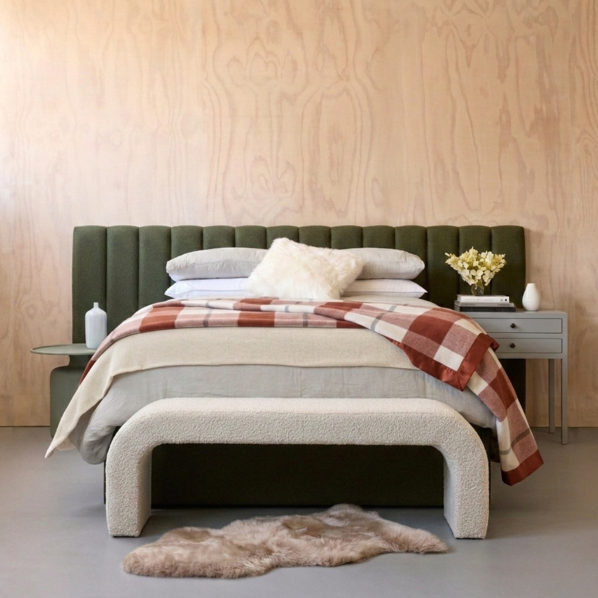 Essential Merino Wool Blanket Cream Set - 4 Pack