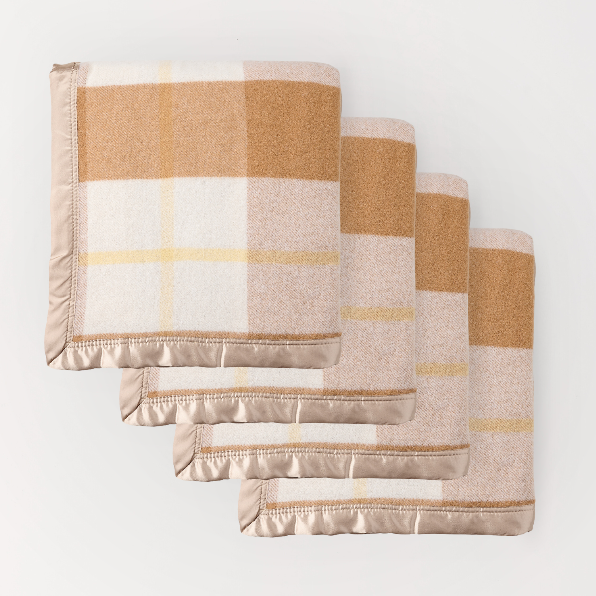 Essential Merino Wool Baby Blanket Check B - 4 Pack