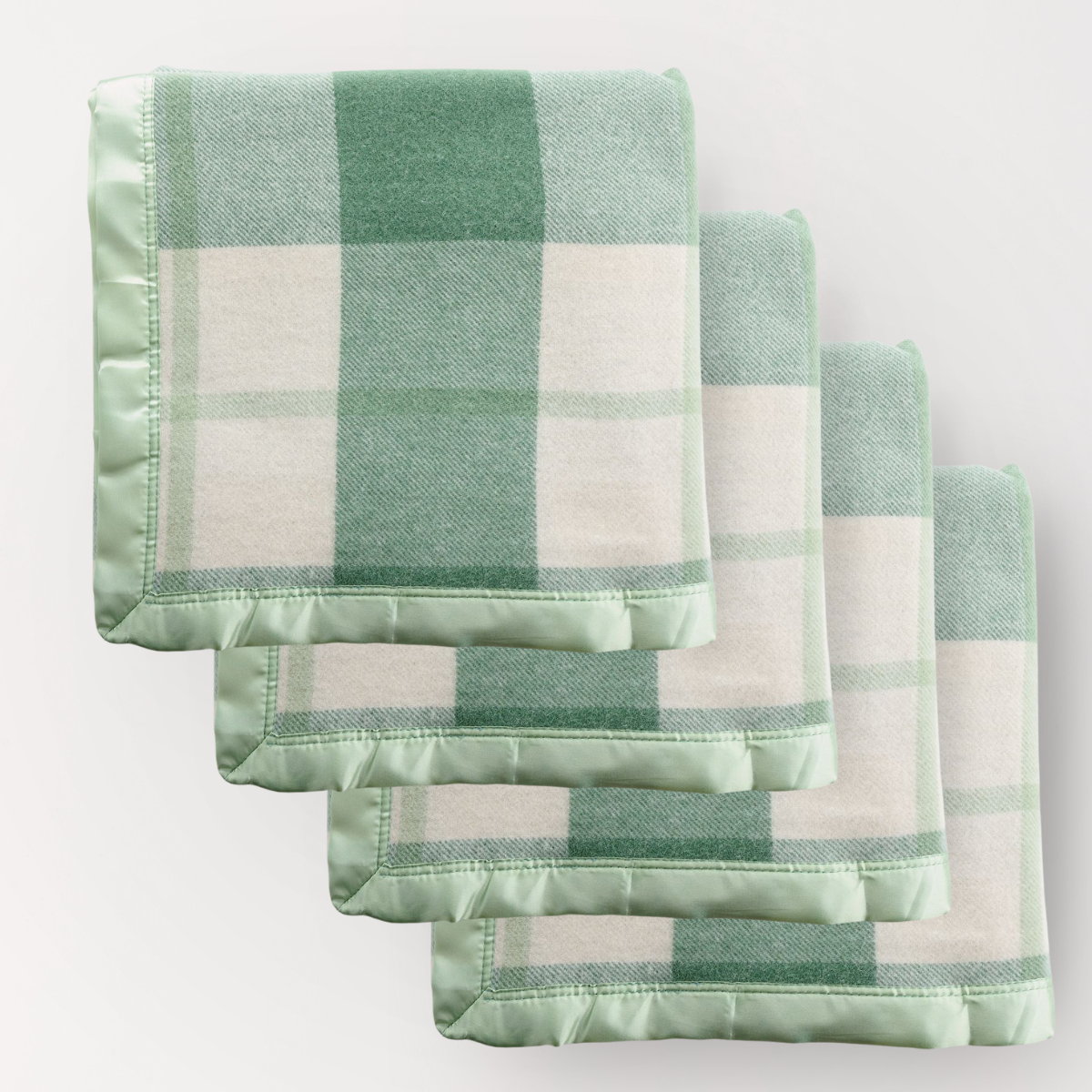 Essential Merino Wool Baby Blanket Check B - 4 Pack