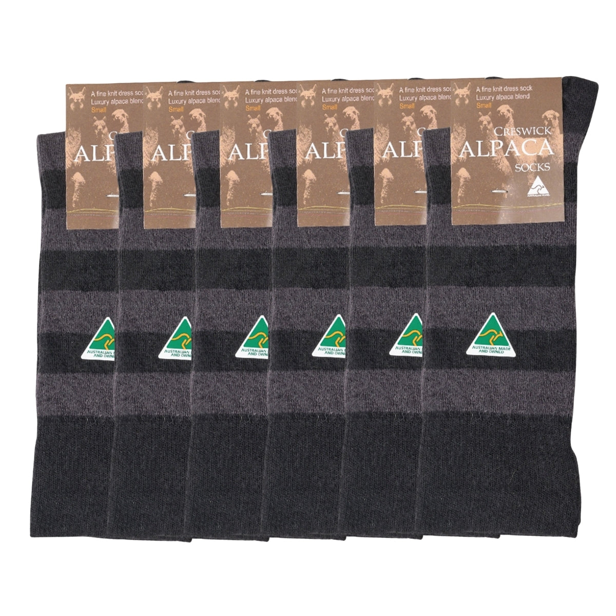 Alpaca Stripe Dress Socks - 6 Pack
