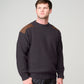 Crew Neck Shaker With Suede Patches
