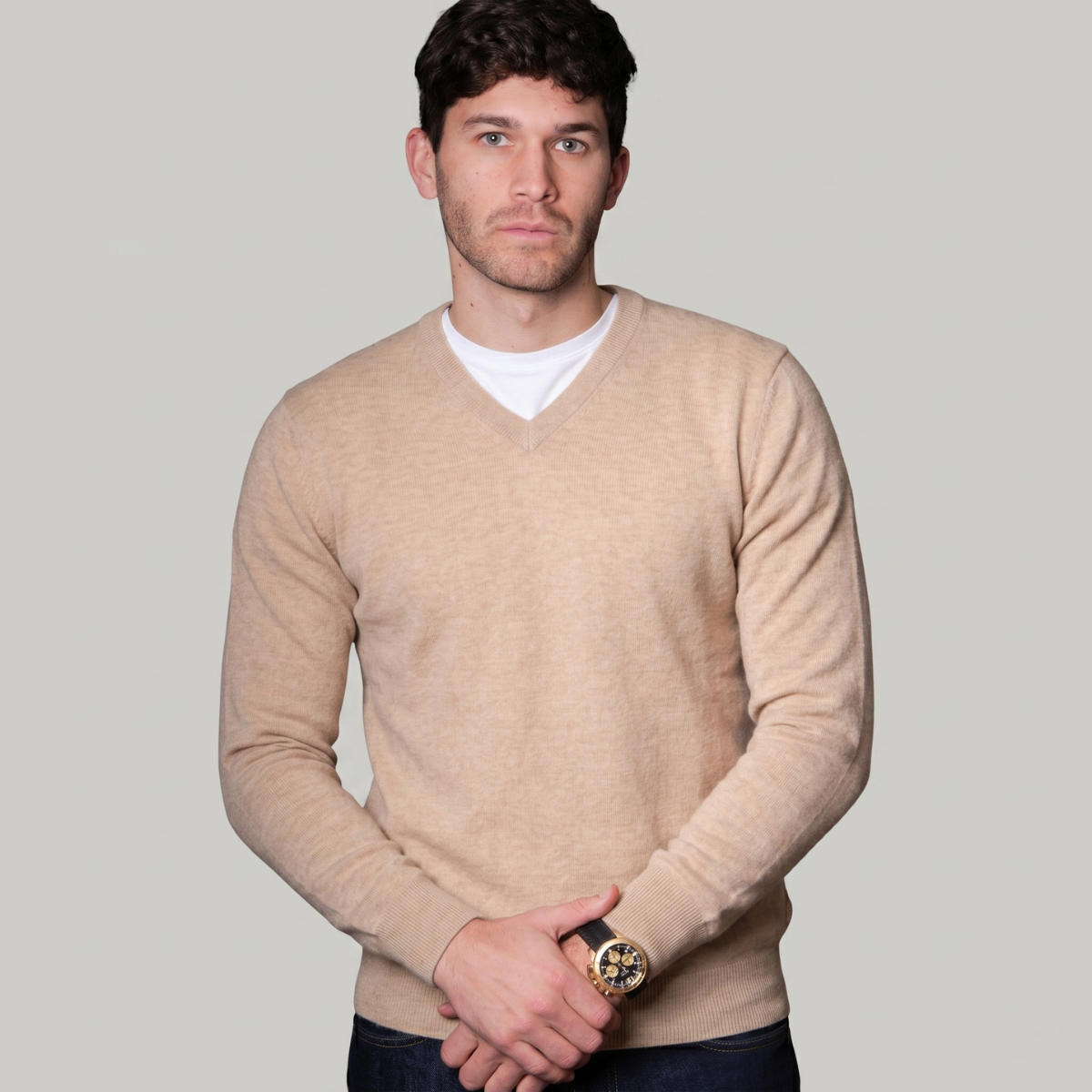 Merino Cashmere Essential Vee Pullover