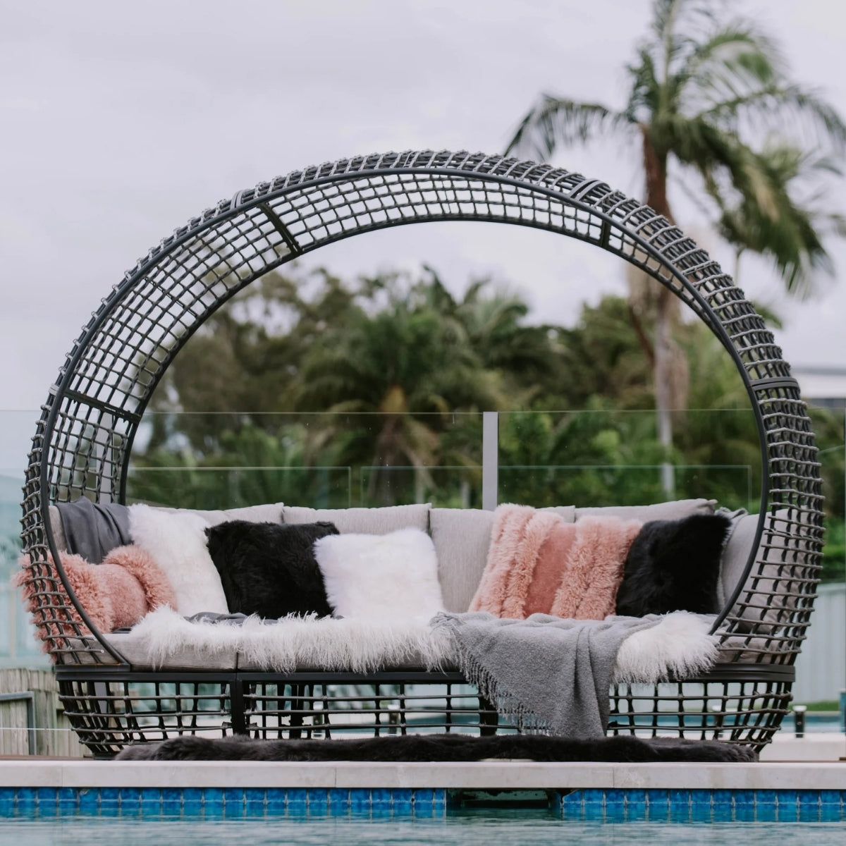 Shorn Sheepskin Frange Square Cushion