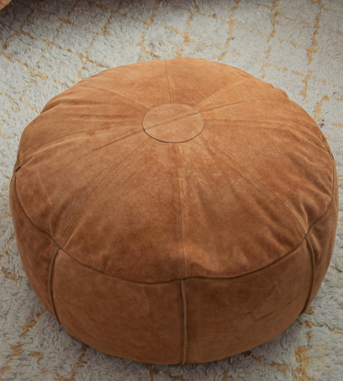 Leather Ottoman Circle 60cm