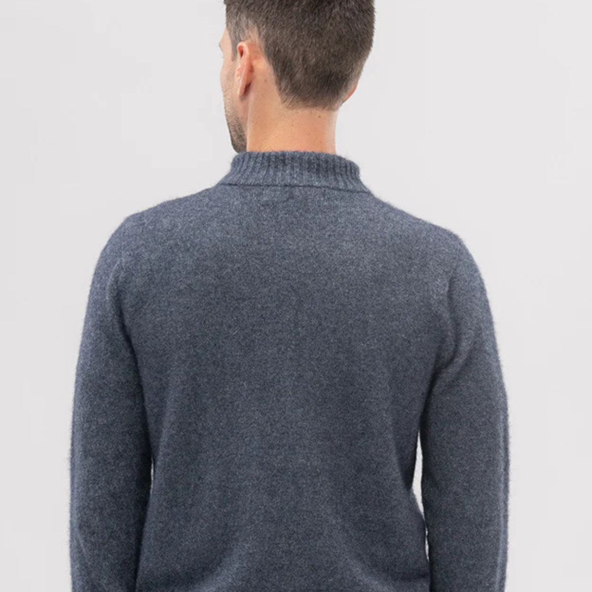 Possum Contrast Half Zip Sweater