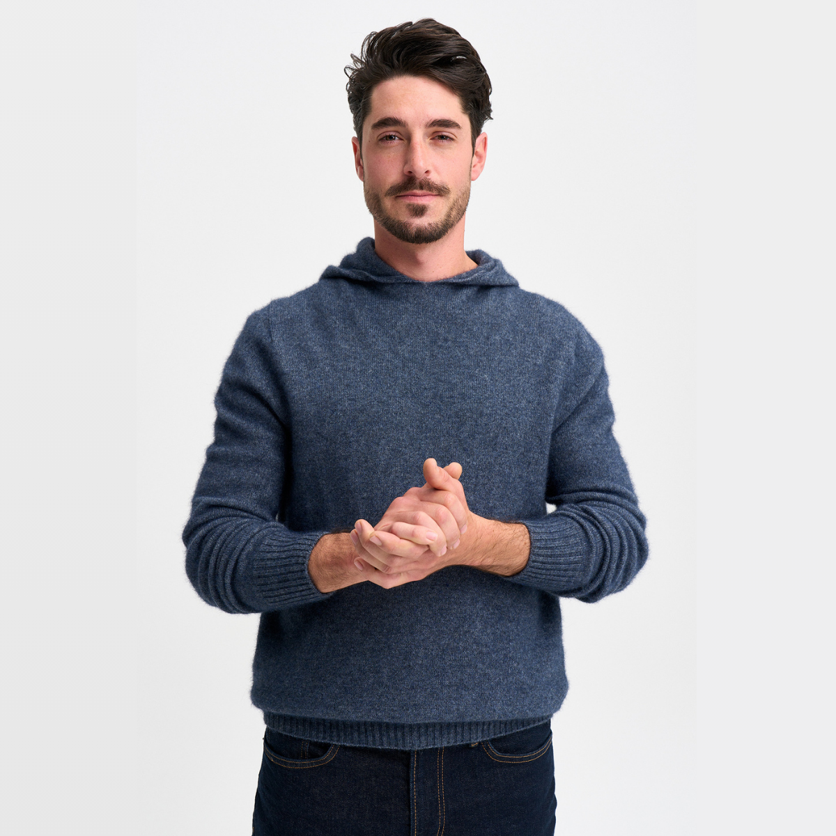 Boiled Wool Viscose Zip Coat