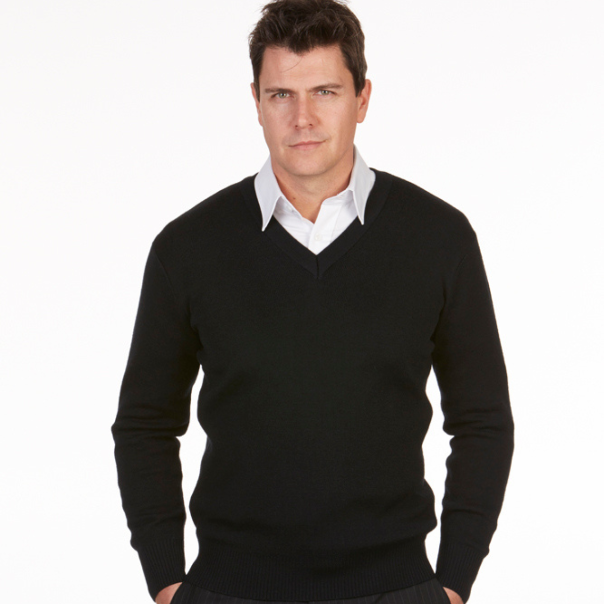 Men's Merino Wool V-Neck Jumper