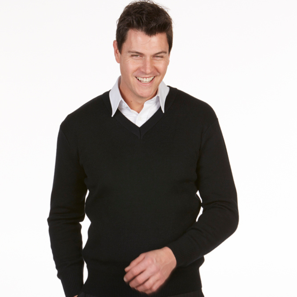 Men's Merino Wool V-Neck Jumper