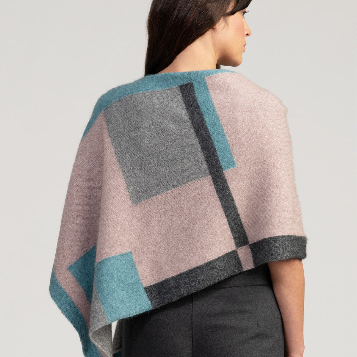 Possum Colour Block Poncho