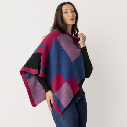 Possum Colour Block Poncho