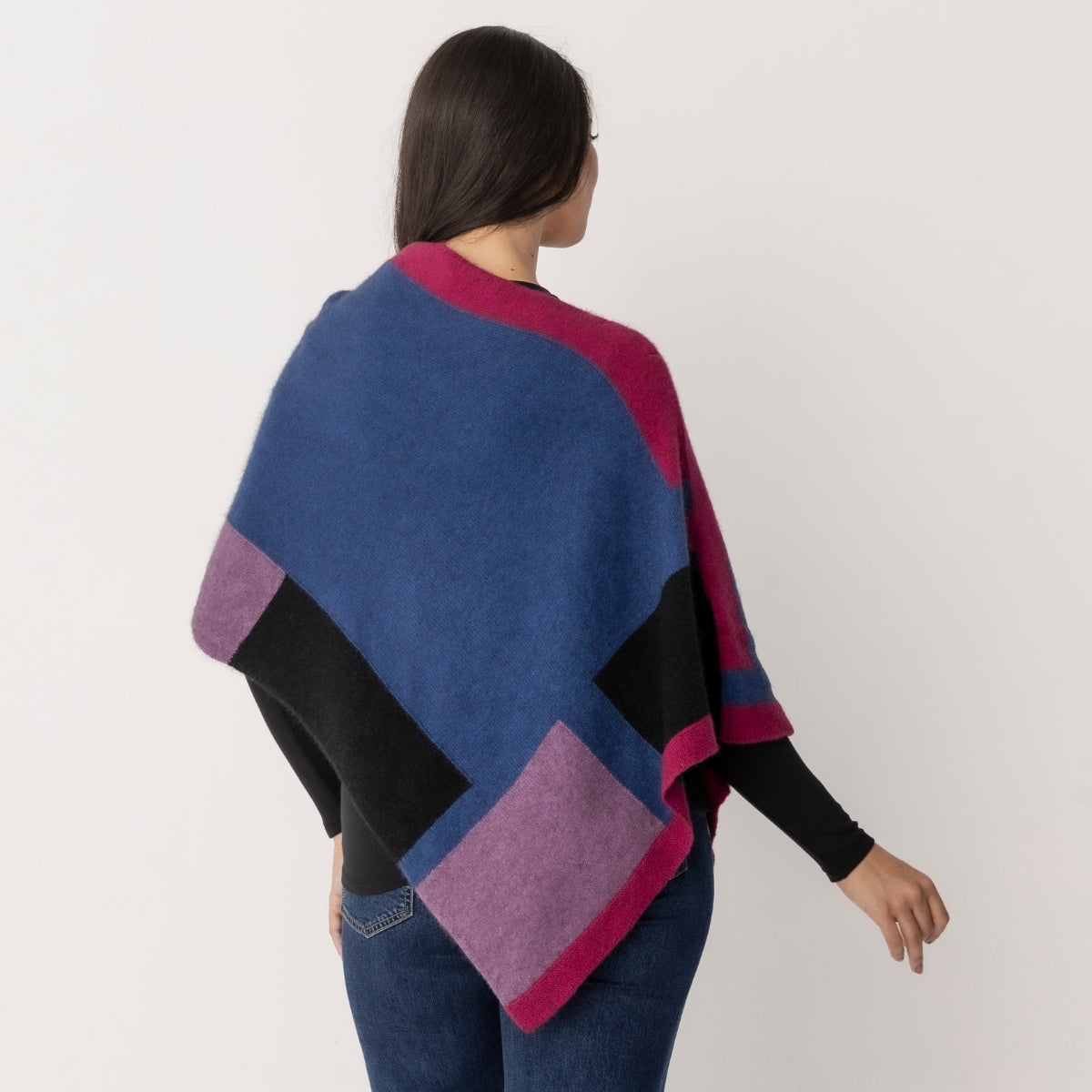 Possum Colour Block Poncho