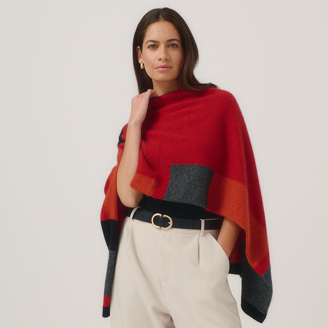 Possum Colour Block Poncho