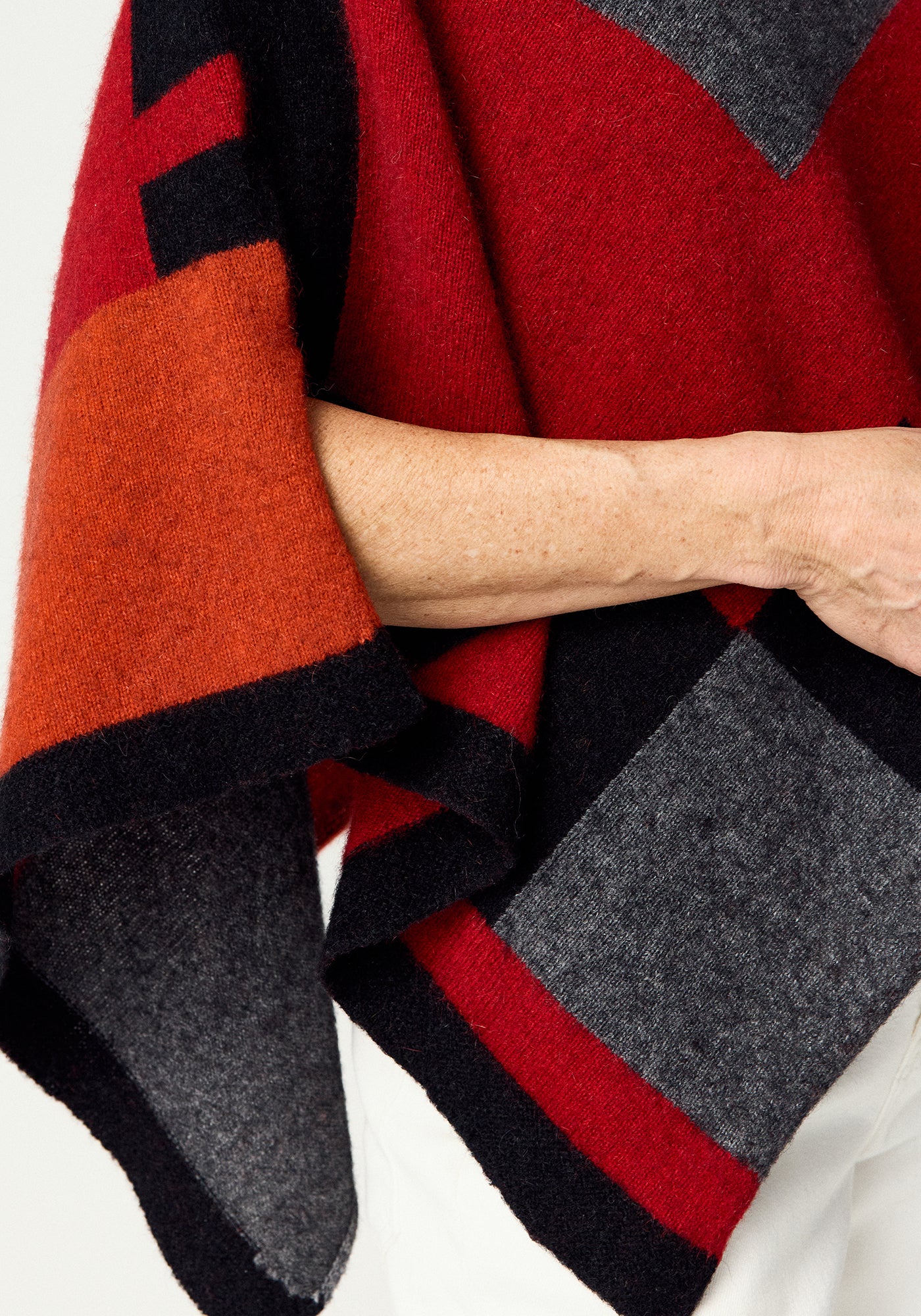 Possum Colour Block Poncho