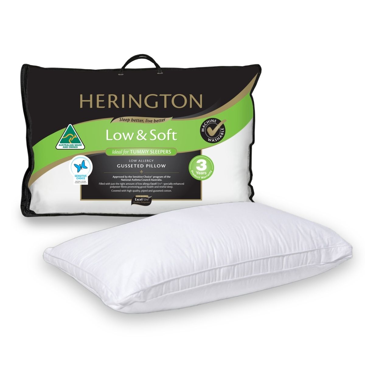 Herington Gusset Low & Soft Pillow