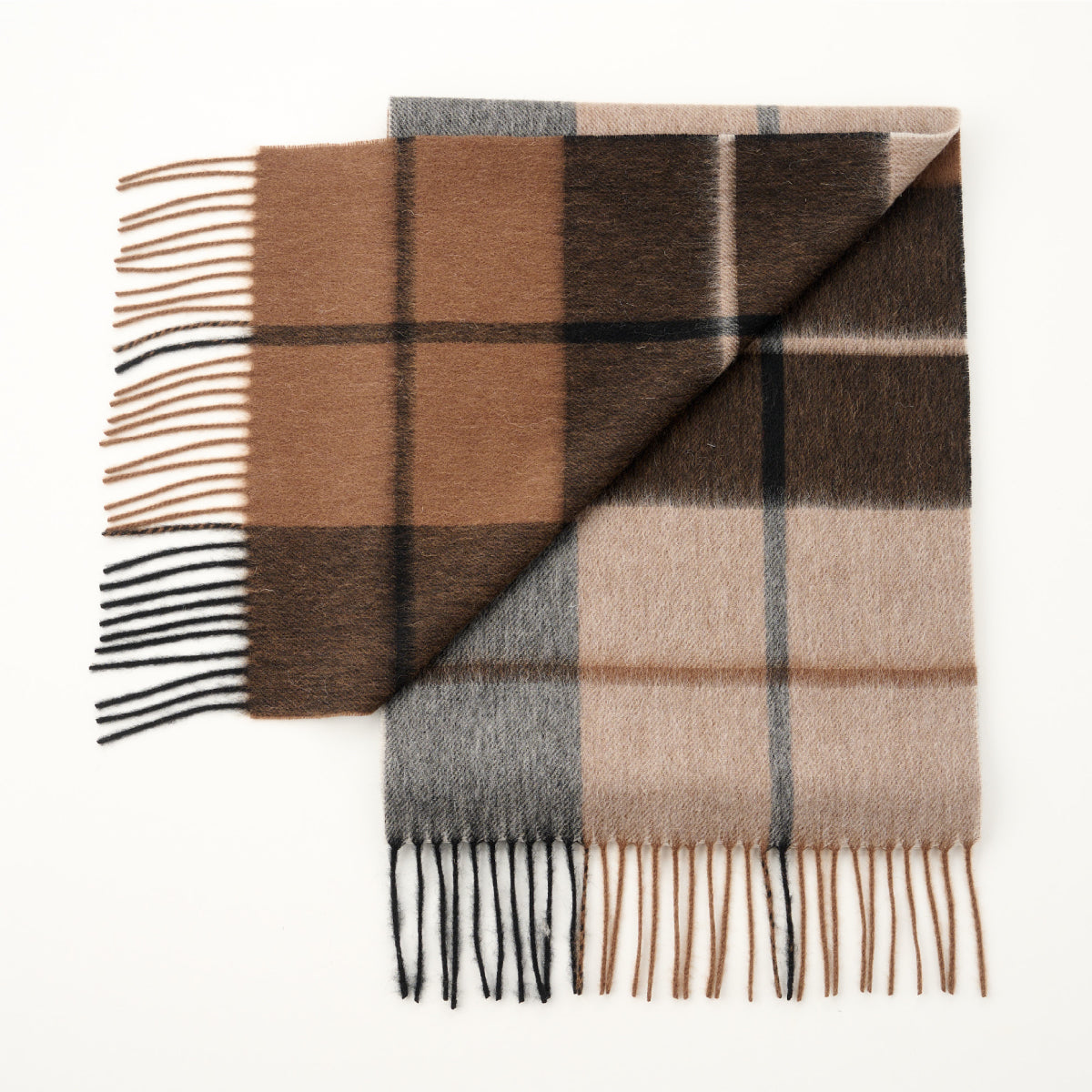 Cashmere Wool Check Scarf
