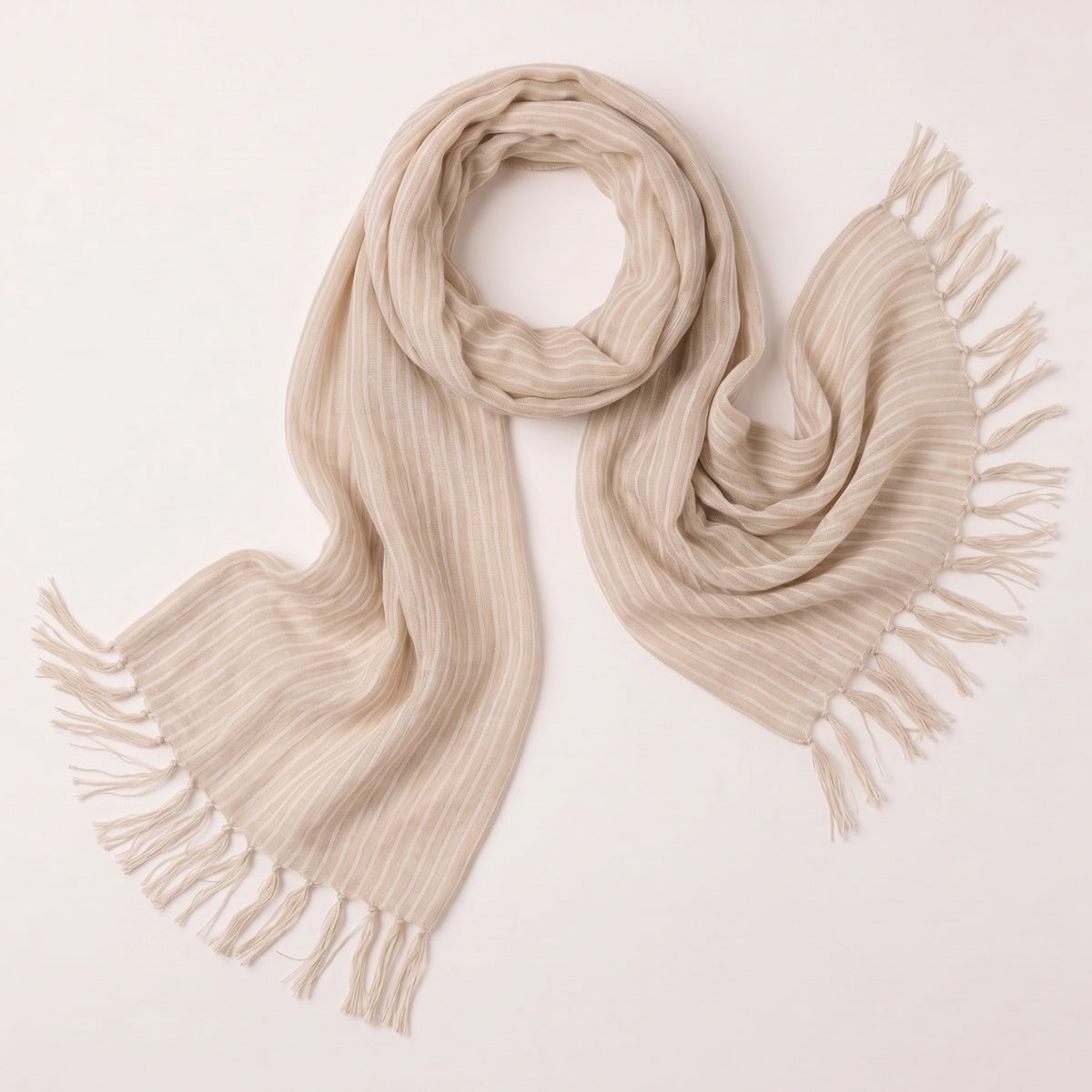 100% Linen Multi Striped Scarf