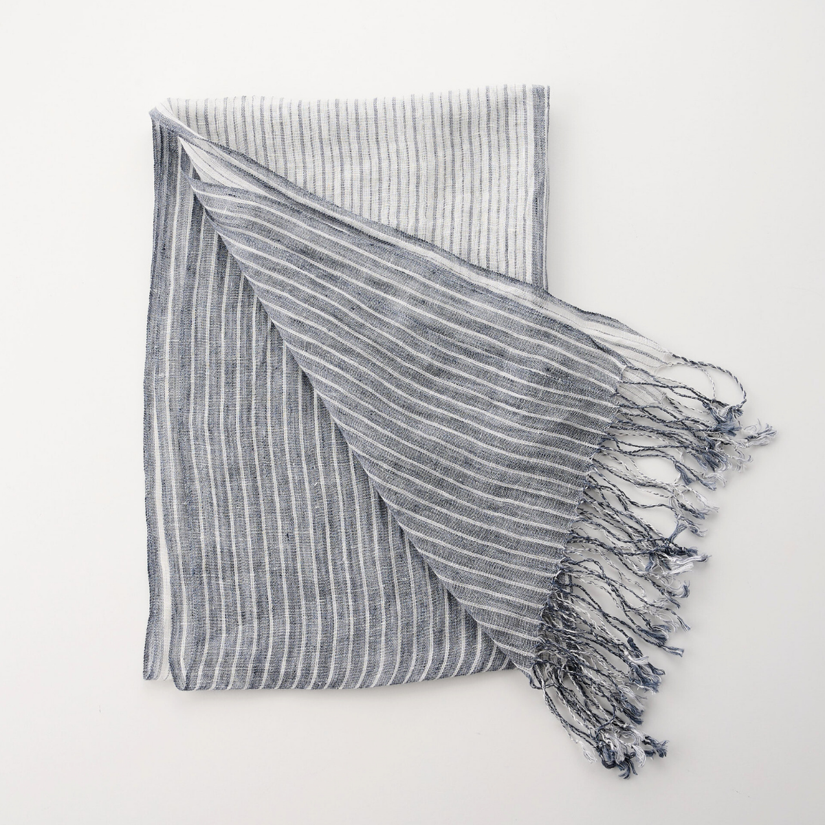 100% Linen Multi Striped Scarf