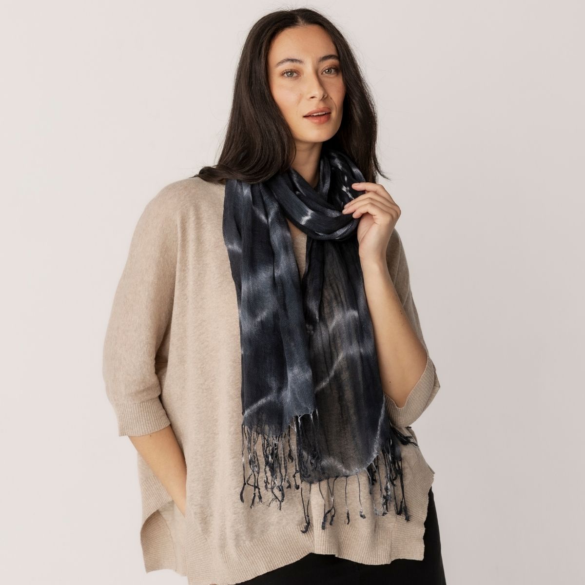 100% Linen Tie Dye Scarf