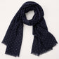 100% Linen Polka Dot Print Scarf