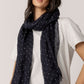 100% Linen Polka Dot Print Scarf