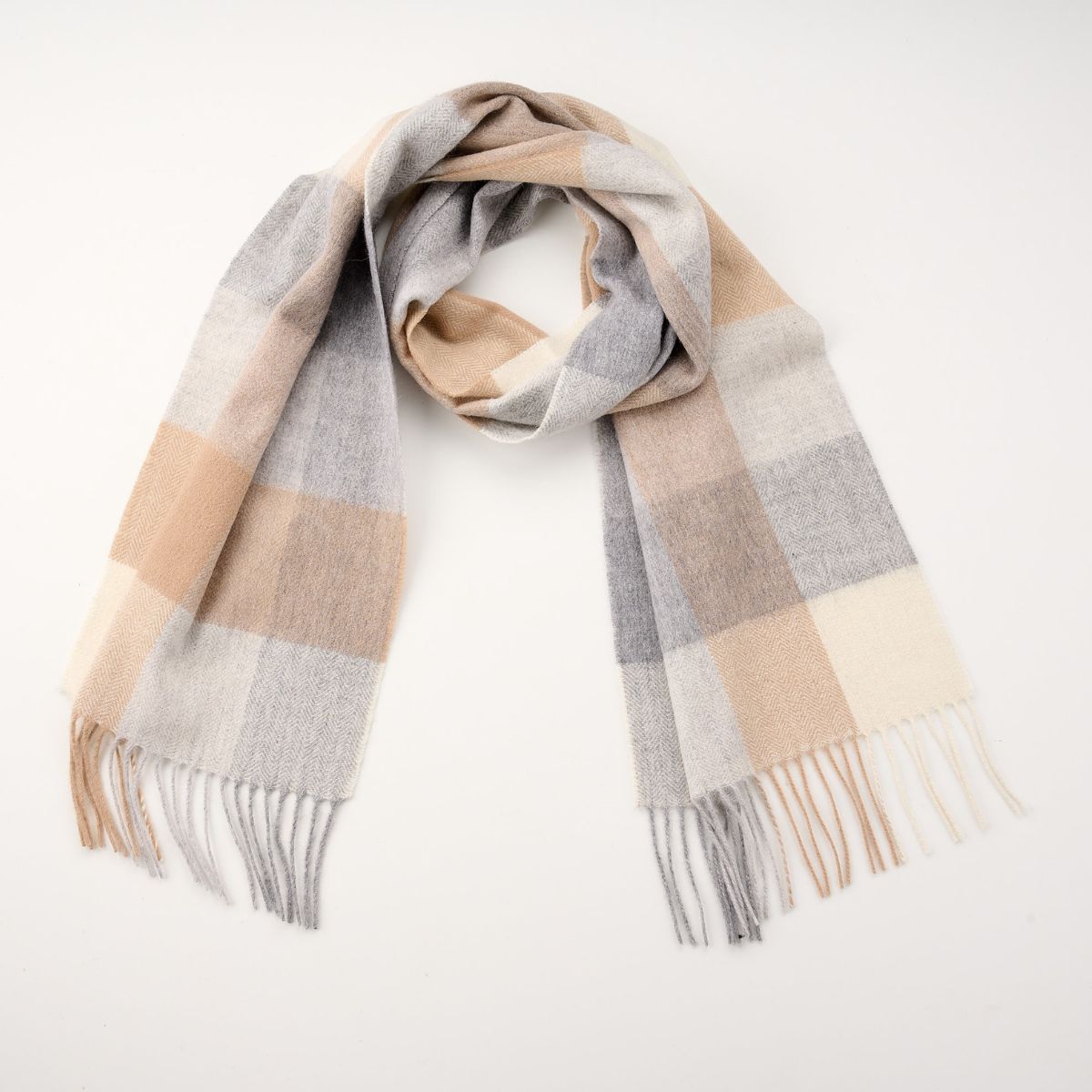 100% Lambswool Check Scarf
