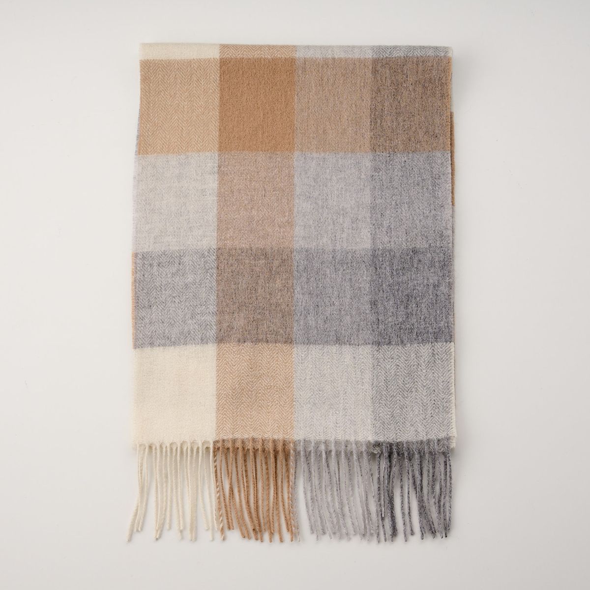 100% Lambswool Check Scarf