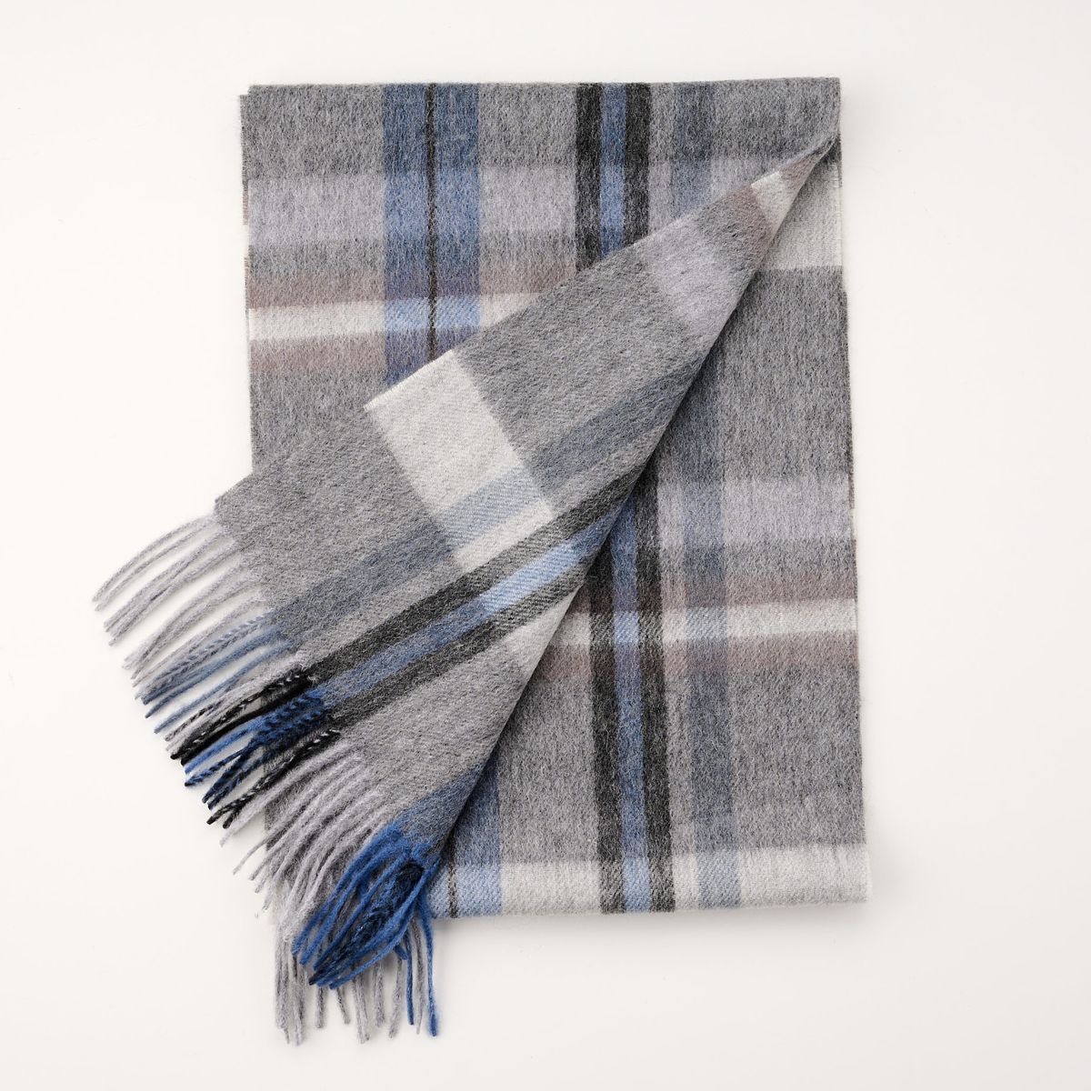 100% Lambswool Check Scarf
