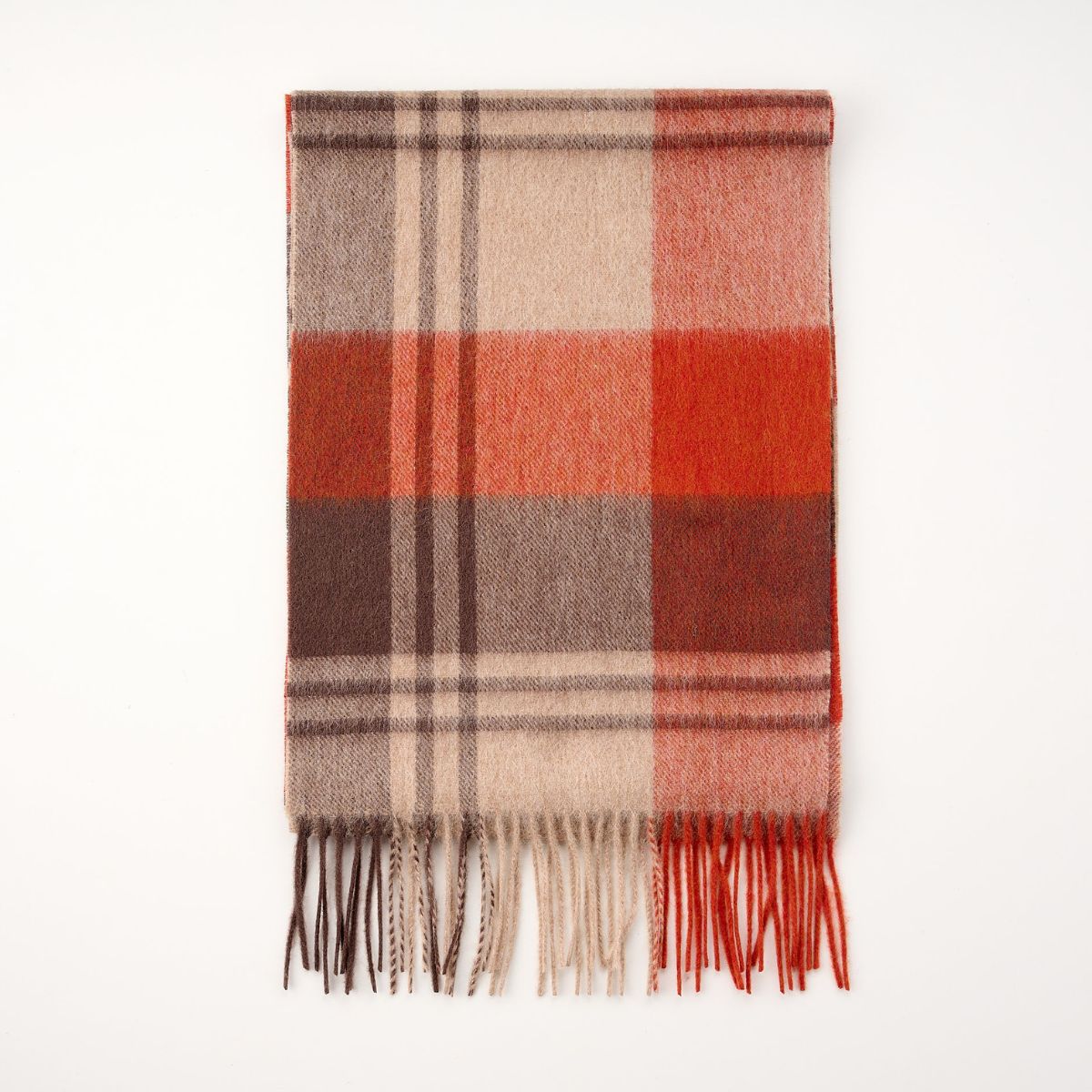 100% Lambswool Check Scarf