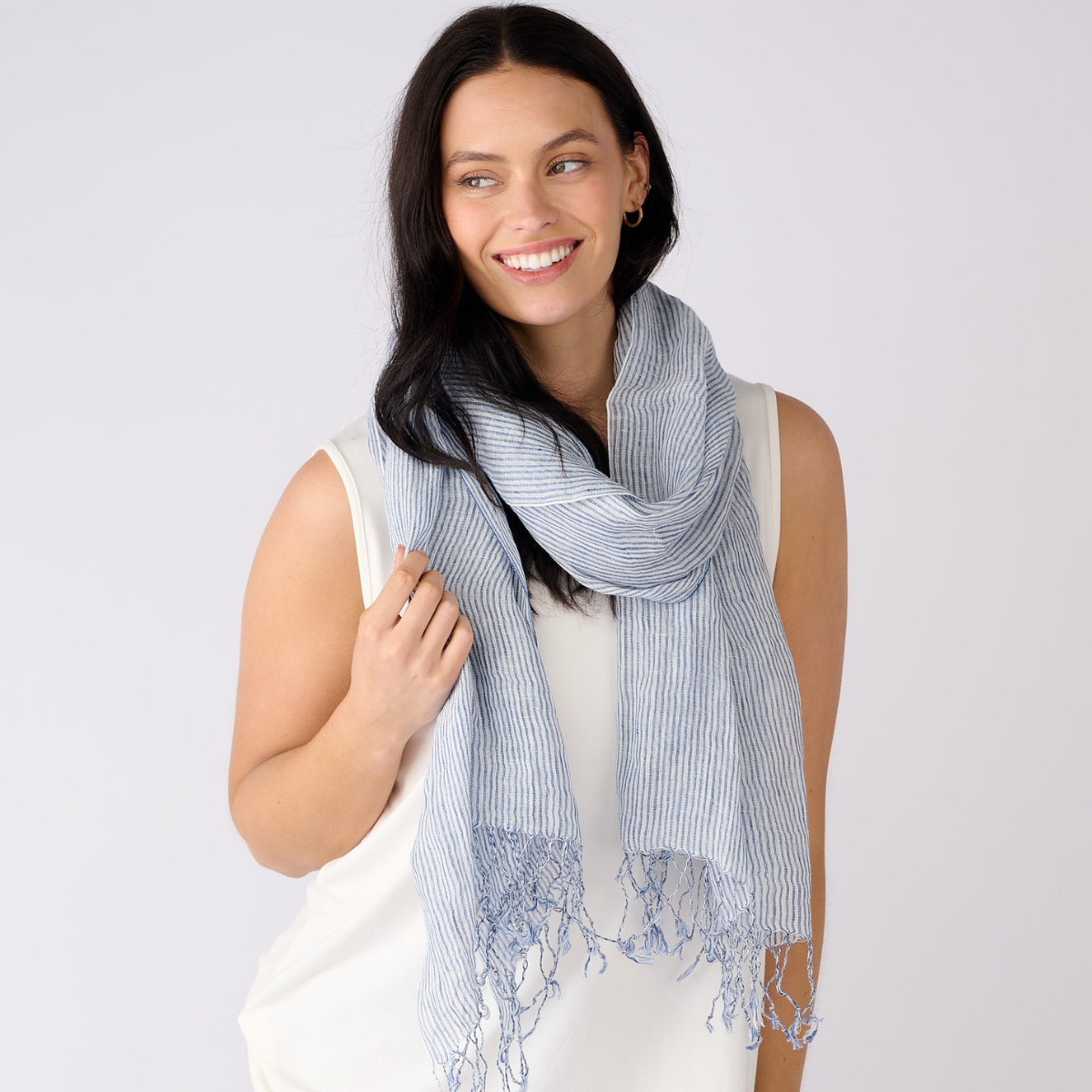 Linen Stripe Scarf