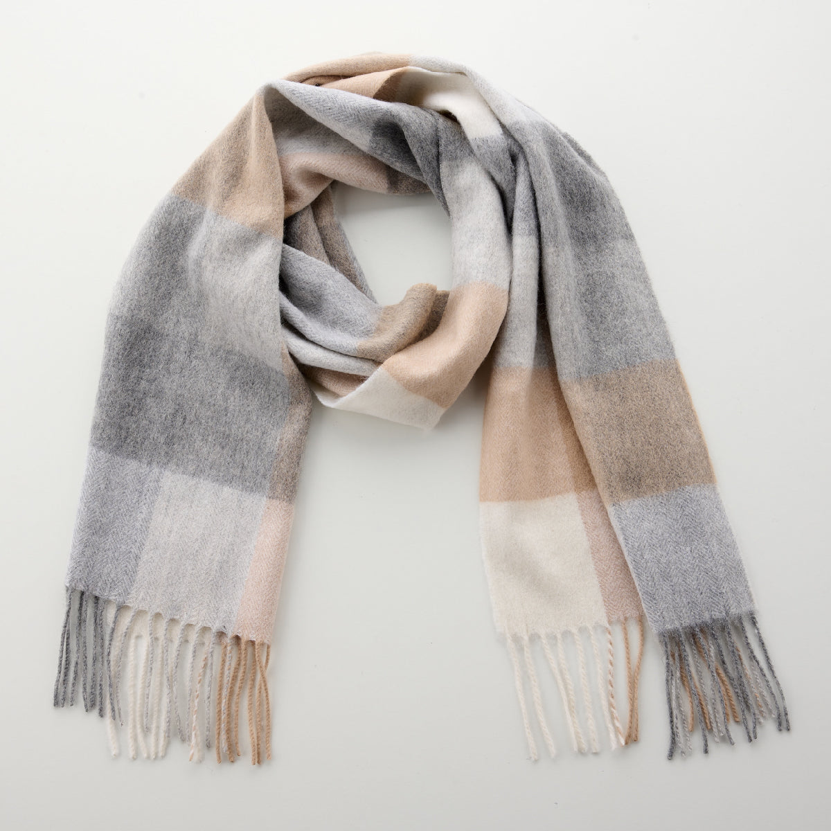 Cashmere Wool Check Shawl