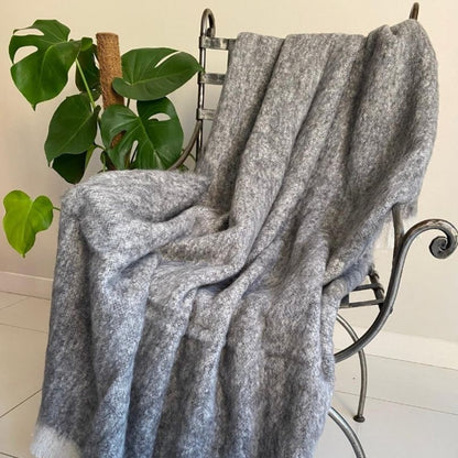 Alpaca Brushed Check Throw