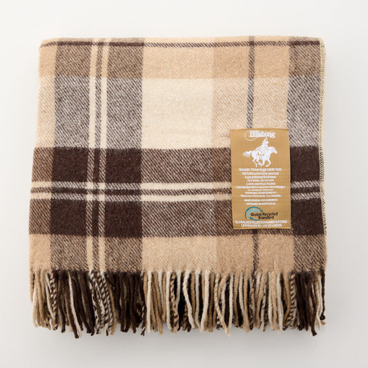 Billabong Fringed Tartan Throw Blanket