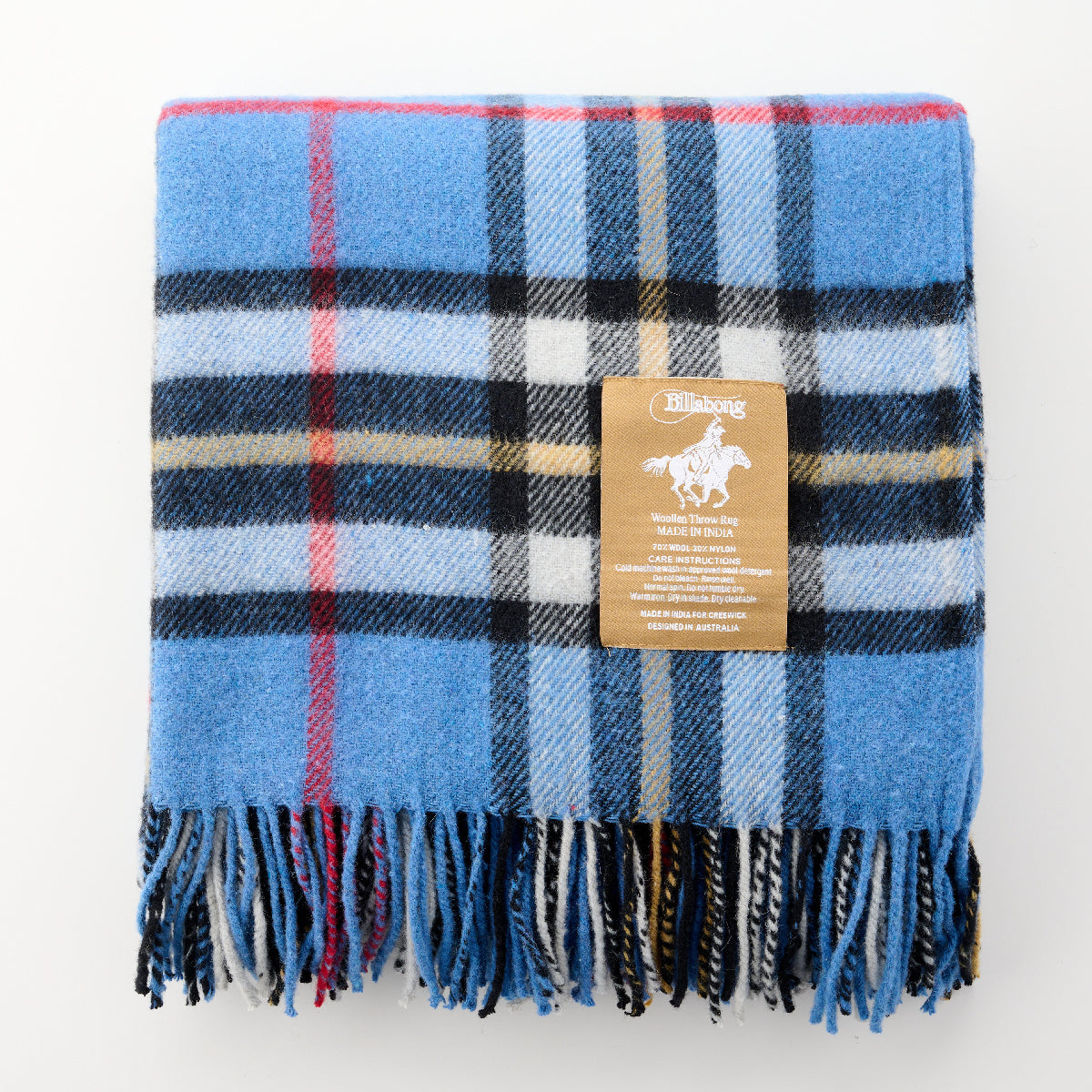 Billabong Fringed Tartan Throw Blanket