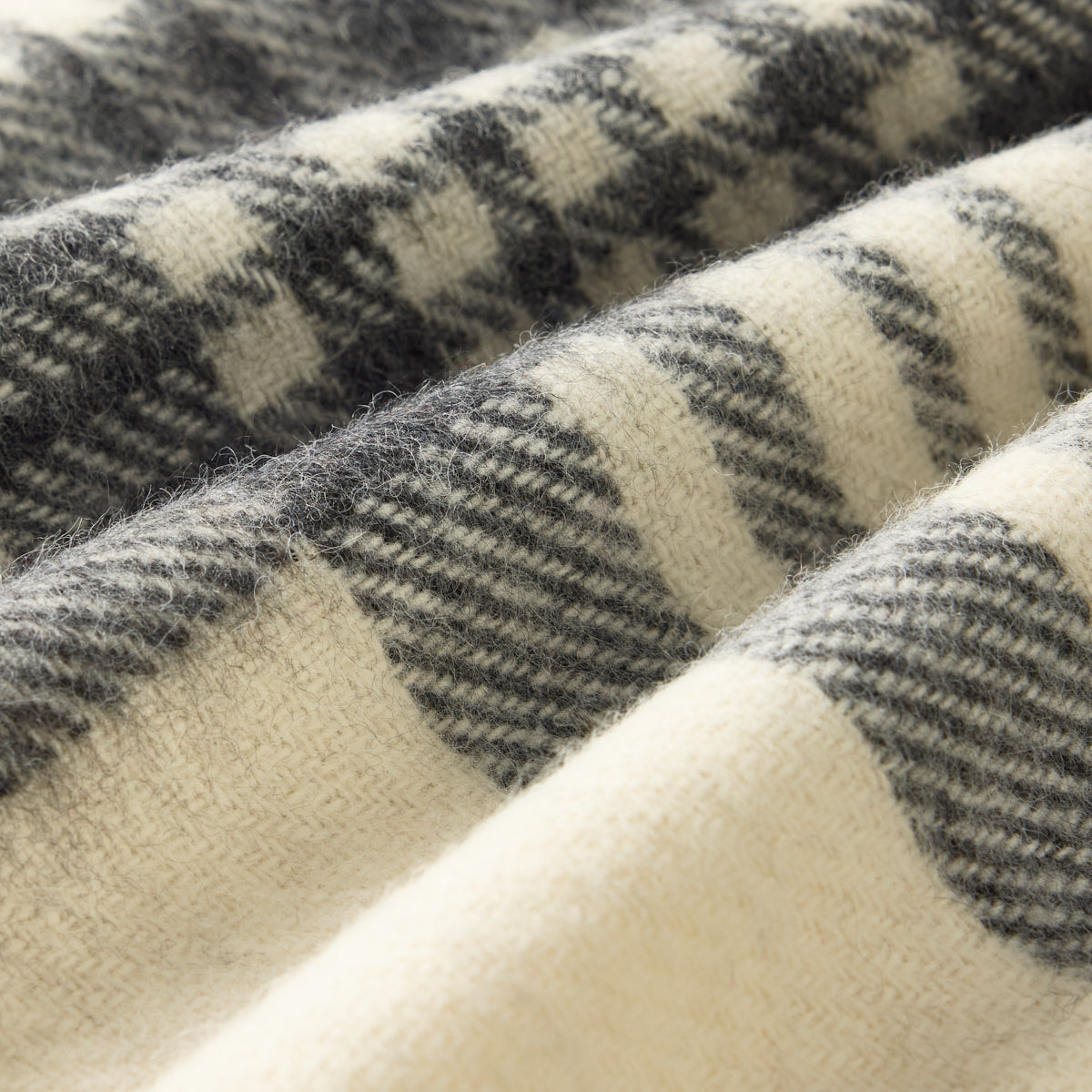 Alpaca Wool Throw Fringe Check