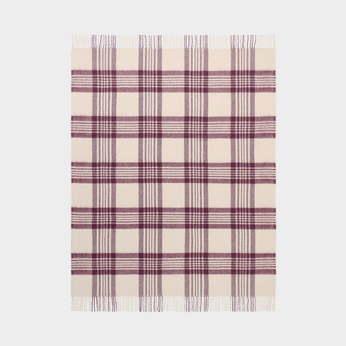 Alpaca Wool Throw Fringe Check