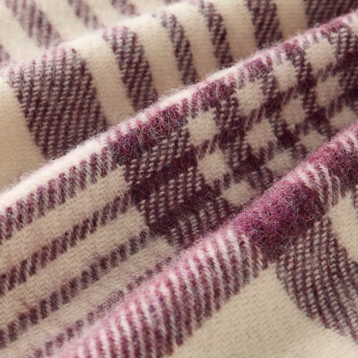 Alpaca Wool Throw Fringe Check