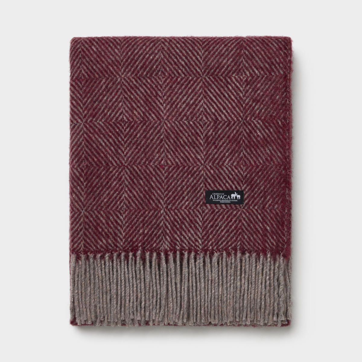 Alpaca Wool Throw Fringe Check