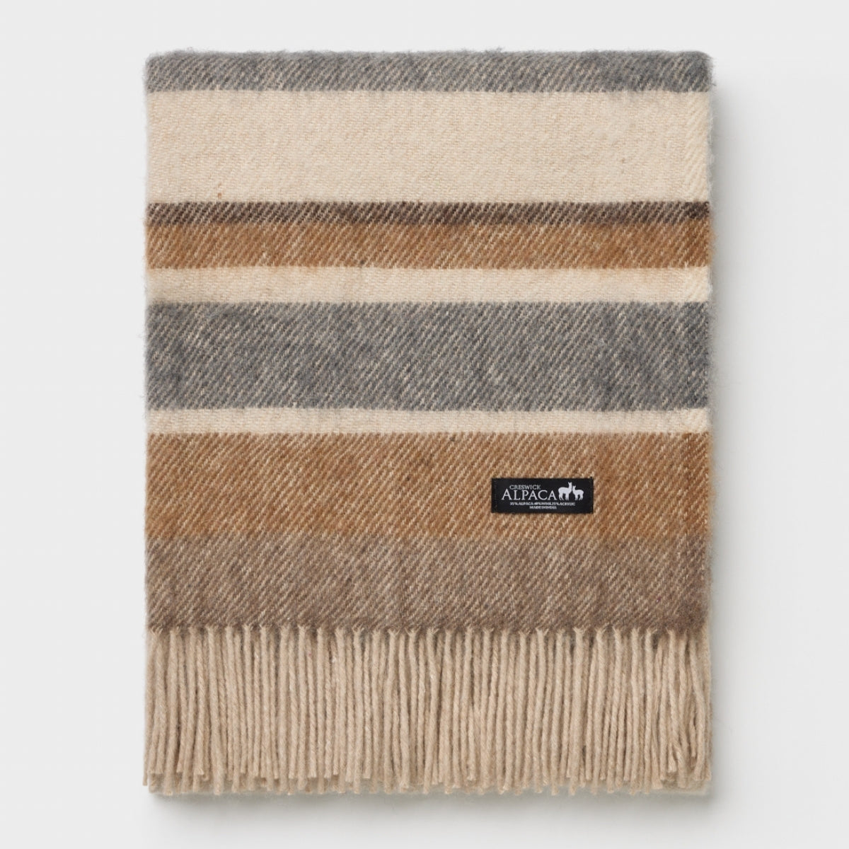 Alpaca Wool Throw Fringe Stripe